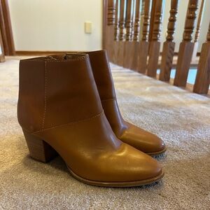 Madewell Warm  Brown Leather Ankle Boots
